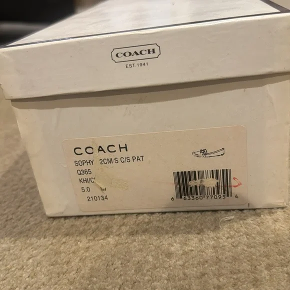 Women's Coach Perri Driving Loafers Flats Logo Slip On Size 5 - Picture 2 of 3